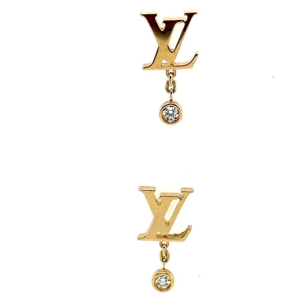 LOUIS VUITTON Nib 2X earrings (One Pair) Idylle Blossom Diamond 18k Rose Gold